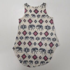 Gaze USA Elephant Print Pull Over Knit Tank‎ Top
